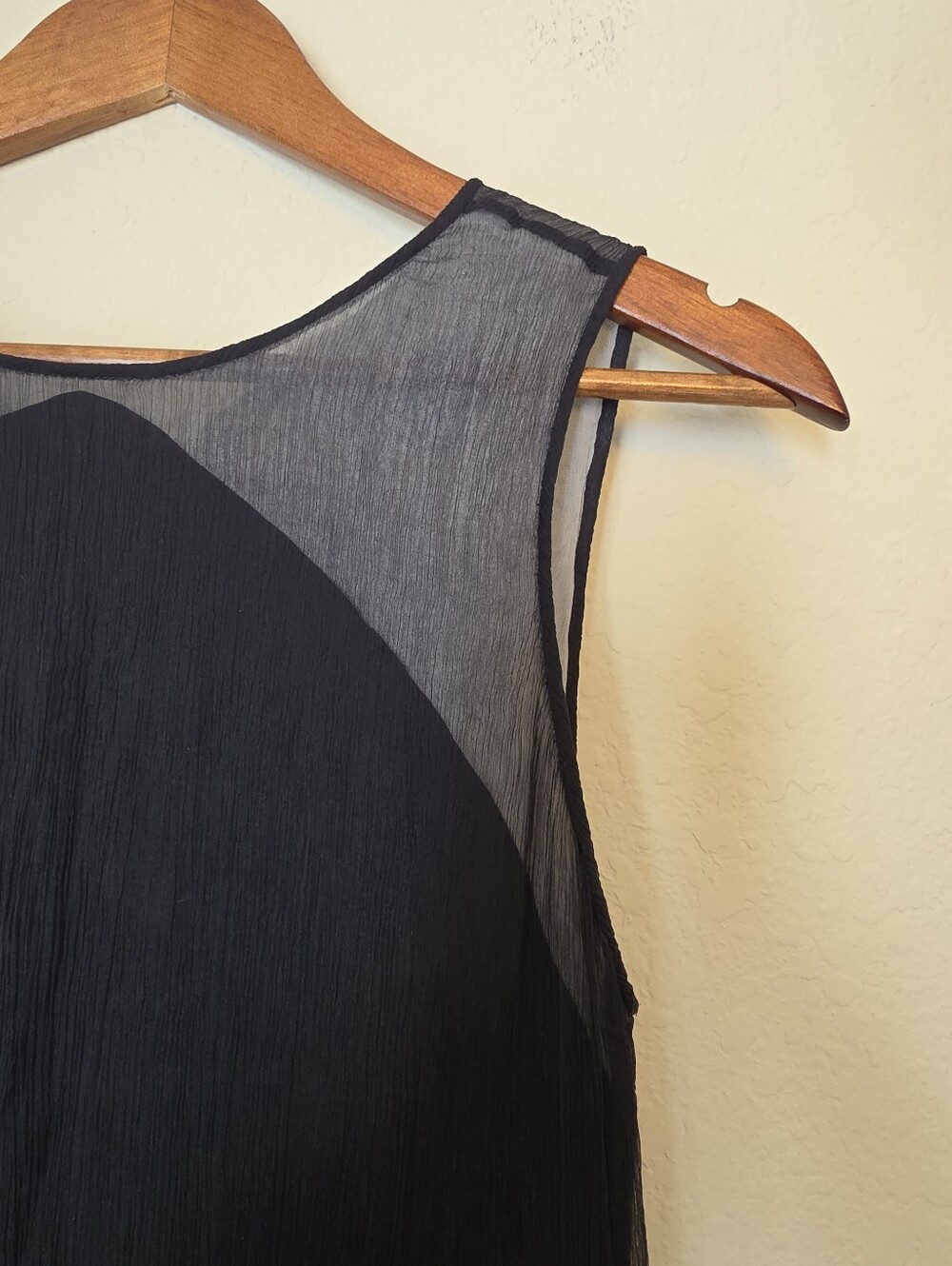 Rebecca Taylor Silk Sheer Shift Dress Womens Size 2 Black Luxury 90s Minimalist - Picture 11 of 11